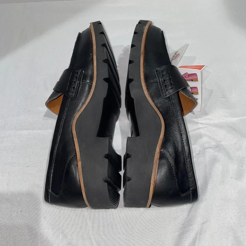 Aetrex Collette Black Leather Penny Loafers Arch Support Orthotic LL100W‎ Size 7